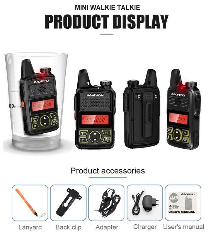 Baofeng BF-T1 Mini Walkie Talkie Outdoor Handheld