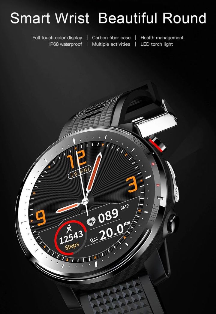 Smart watch for iOS Android phones built led flashlight