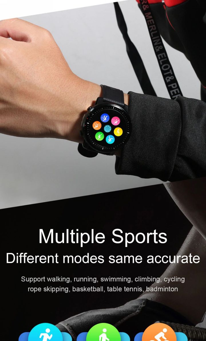 Smart watch for iOS Android phones built led flashlight