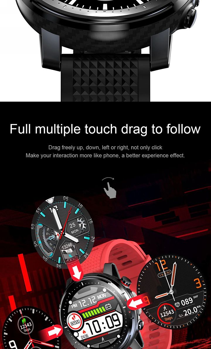 Smart watch for iOS Android phones built led flashlight