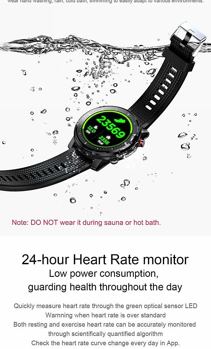 Smart watch for iOS Android phones built led flashlight