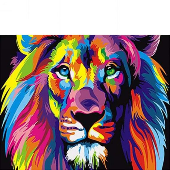 Canvas Wall Art Colorful Lion Paint By Numbers DIY Kit Acrylic Paint Home Decor Painting Art