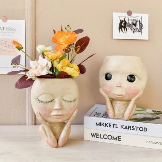 Home Decor Flower Pot Handmade Vase Creative Abstract Art Design Pot Sculpture Flower Arrangement